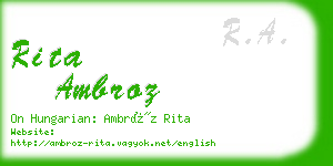 rita ambroz business card